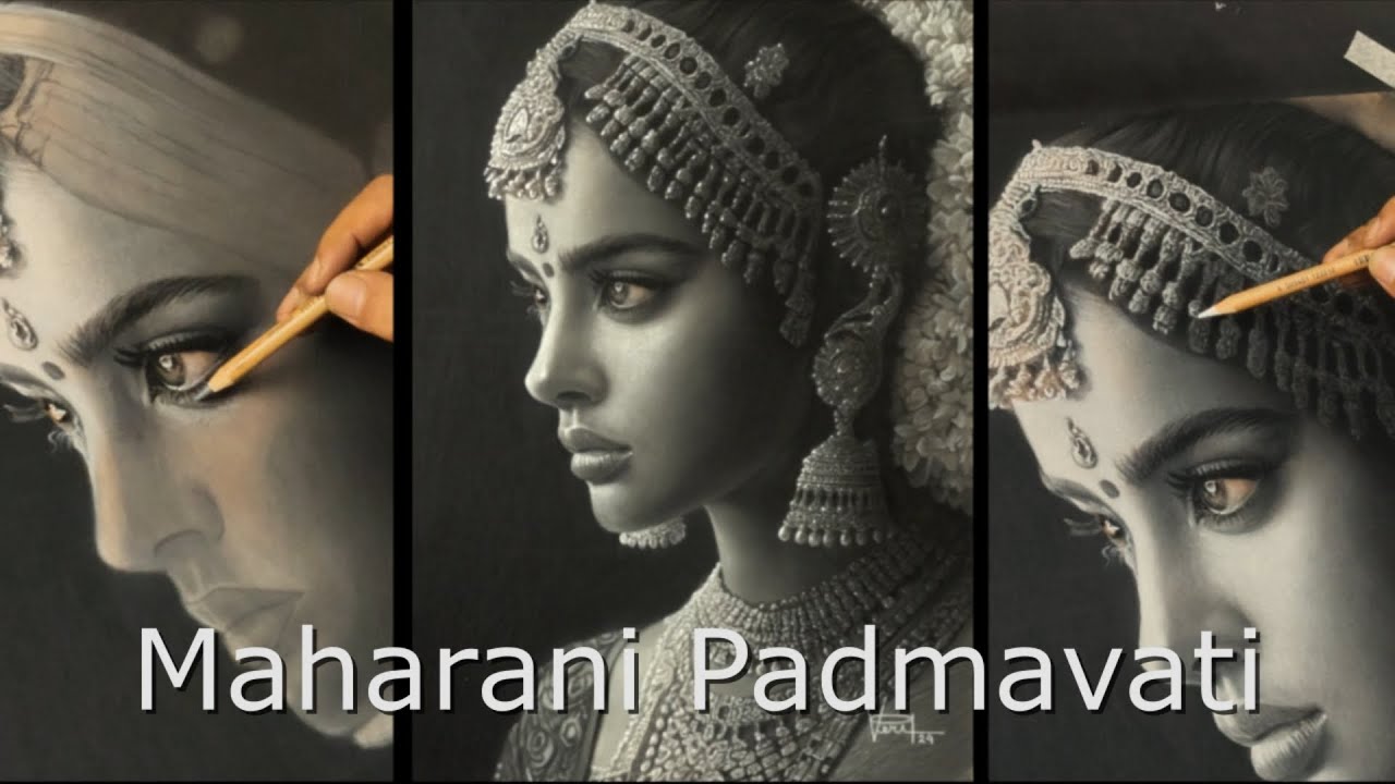 ✨DRAWING MASTER SKILL! 🎉The Maharani Padmavati Queen #videoviral #trendingvideo #viralvideo #drawing