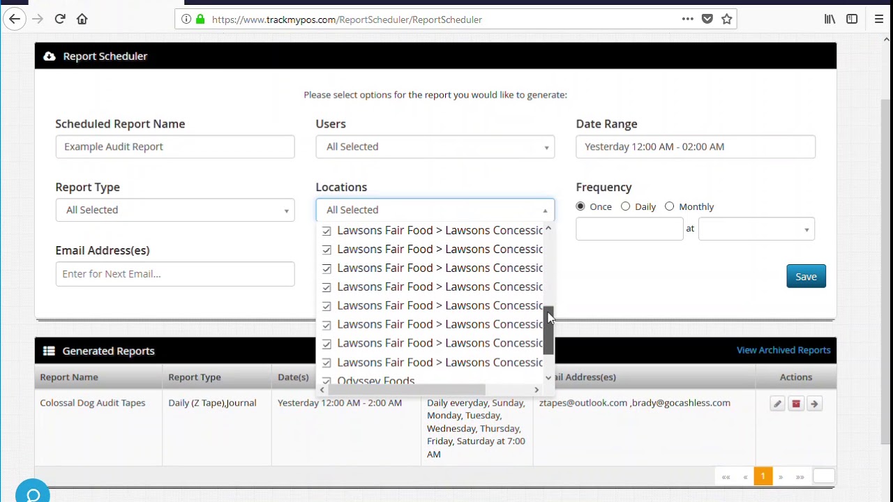 uAccept Auto Report Setup