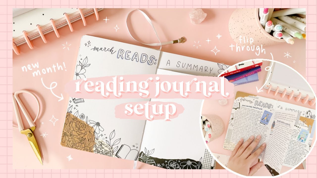 march reading journal setup + february flip through 💘