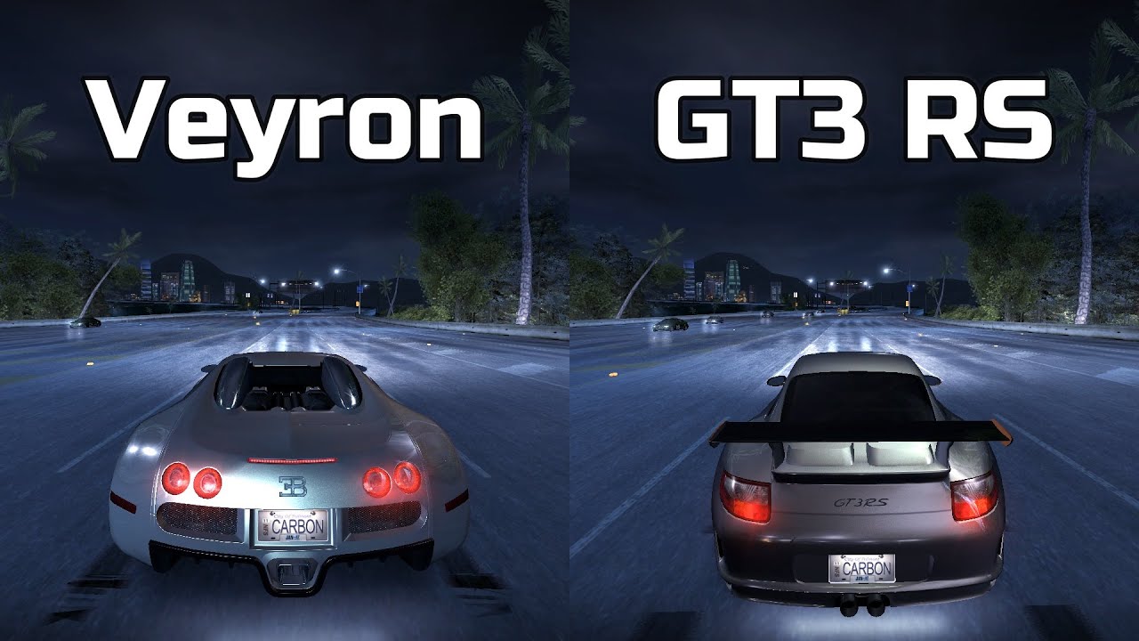 Bugatti Veyron vs Porsche 911 GT3 RS - Need for Speed Carbon (Drag Race)