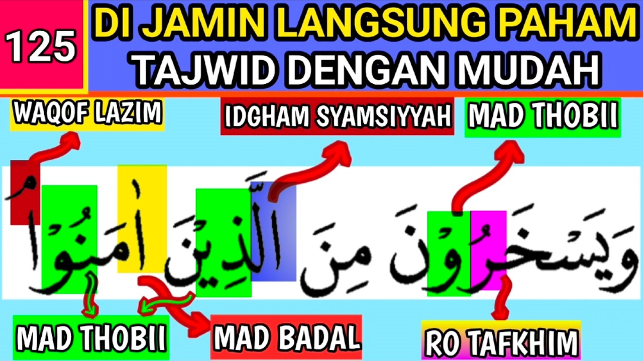 BELAJAR TAJWID LENGKAP BESERTA CONTOHNYA - PENJELASAN HUKUM TAJWID DAN MAD YANG MUDAH DI PAHAMI
