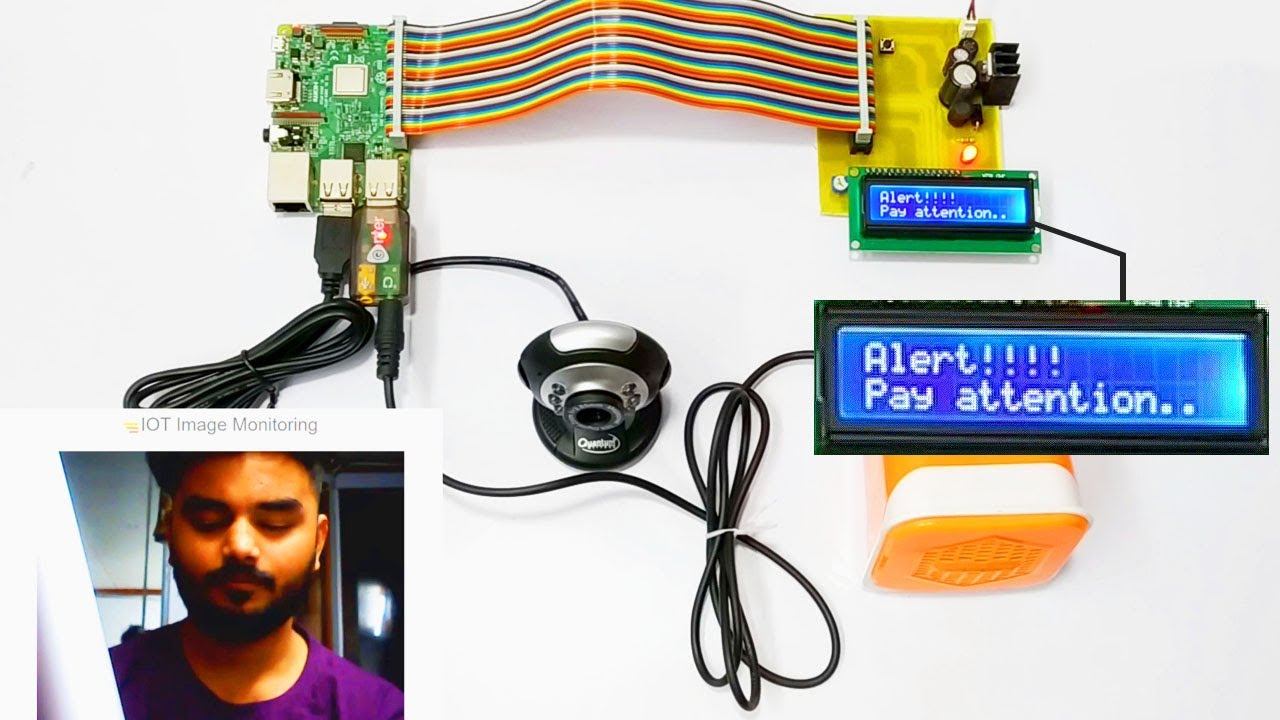 IOT Driver Drowsiness Detector With Voice Alert | Raspberry Pi Project