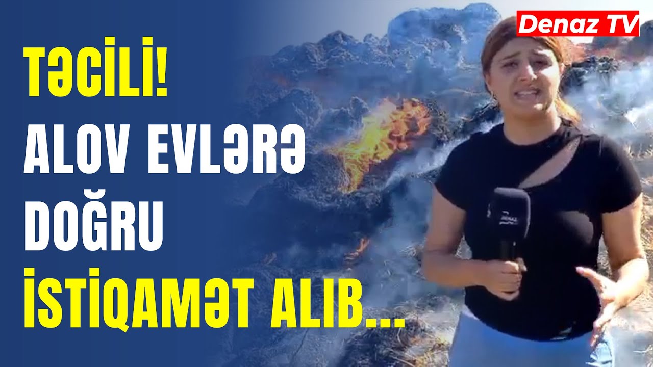 Xaçmazda Güclü Yanğın Evlərə Doğru İstiqamət Aldı- Ev Quşları,Bağlı it,Biçilmiş Taxıl Yandı…