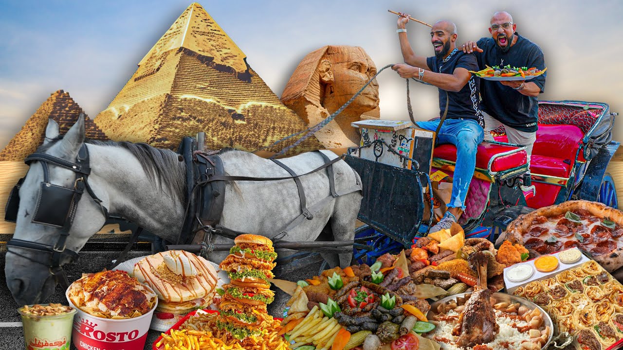 تحدي طلبنا الاكل الى قدامنا على الحنطور في مصر 🇪🇬