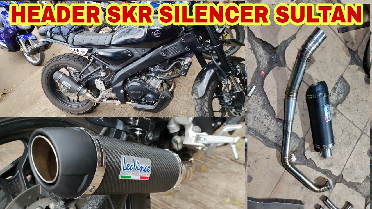 PASANG KNALPOT RACING LEO VINCE  DI MOTOR YAMAHA XSR HEADER STENLIS BUATAN BENGKEL SKR RACING