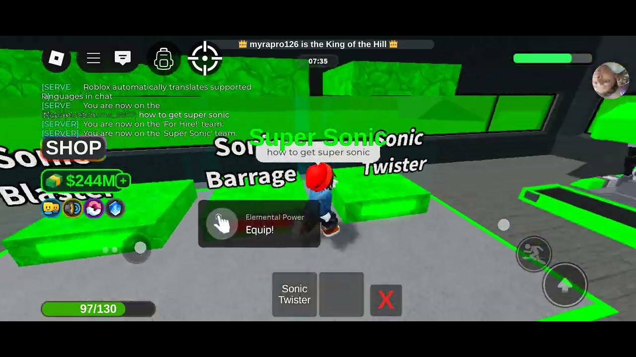 How to get super sonic in elemental power tycoon