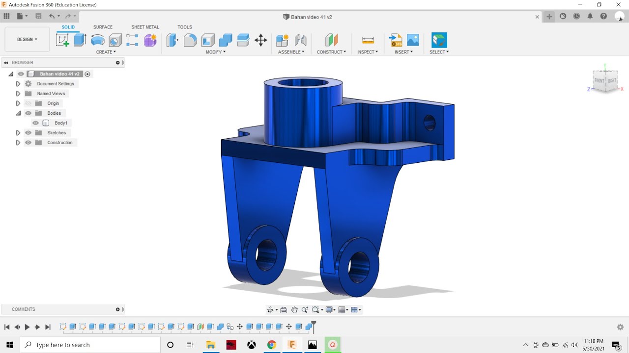 Bevel Gear Support Fusion 360 Tutorial Indonesia Latihan 41 Beginners