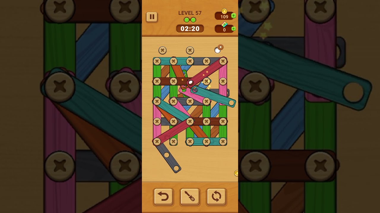 Woodle - Wood Screw Puzzle Level 57 | GAME Walkthrough