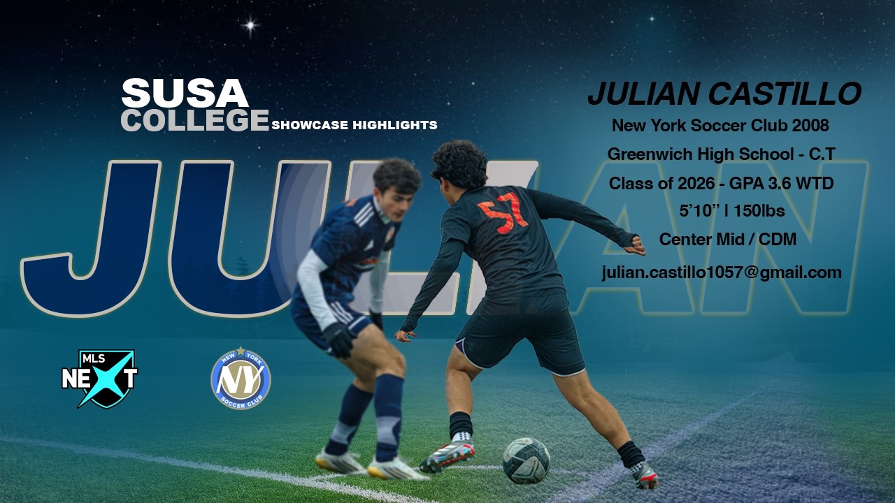 Julian Castillo | 2026 CM/CDM | NYSC MLS Next | SUSA College Showcase Highlights
