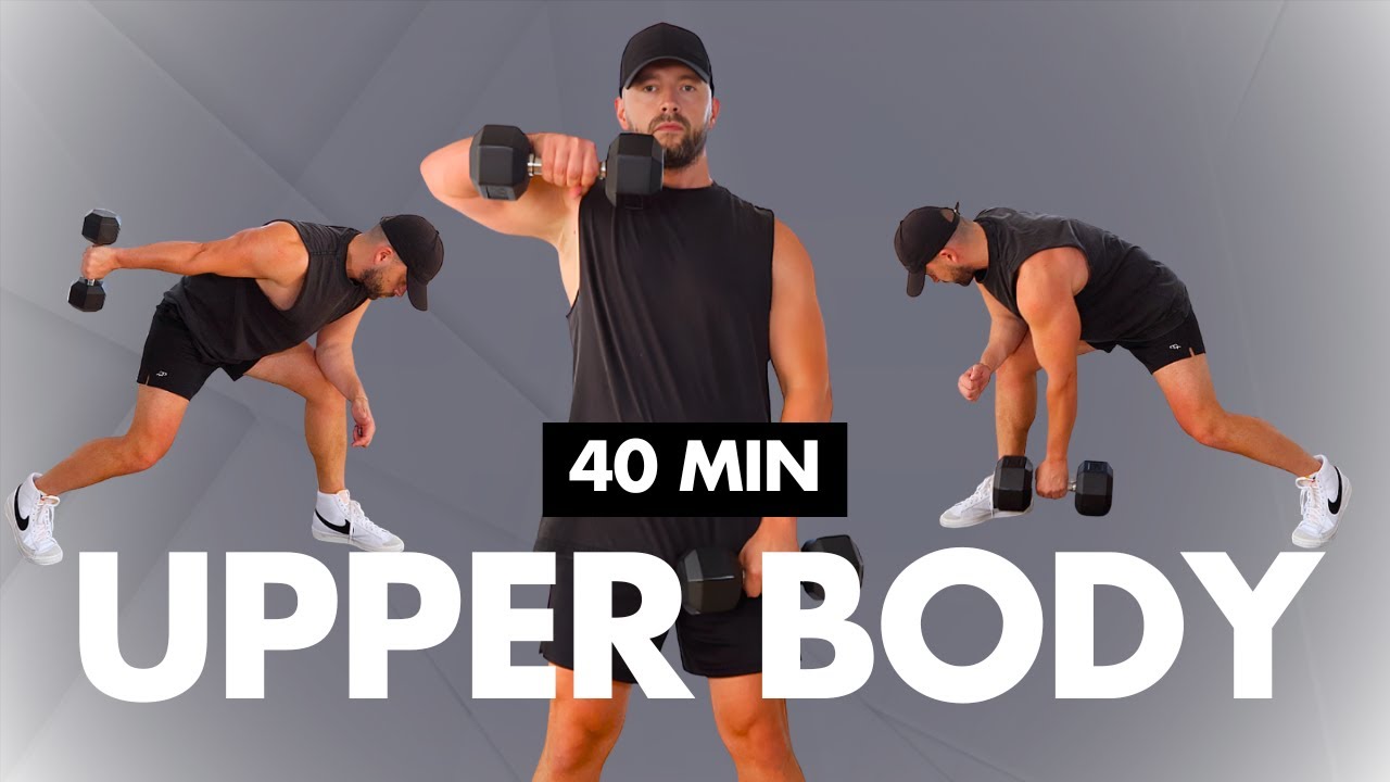 40 Min Upper Body Strength Workout | Push, Pull & Core with Dumbbells