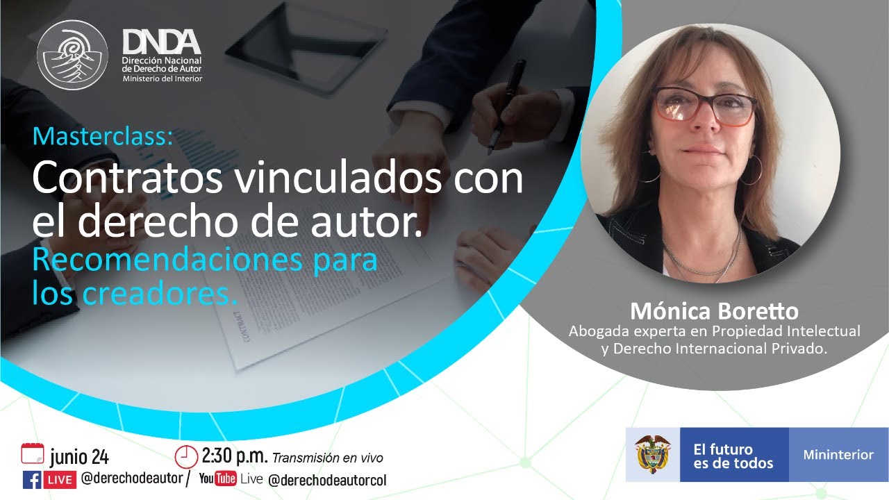 Masterclass: Contratos vinculados con el derecho de autor. Recomendaciones para los creadores.
