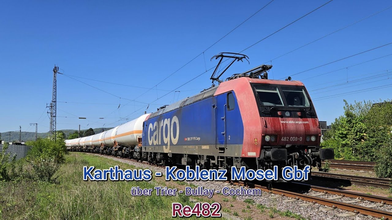 Führerstandsmitfahrt Karthaus - Koblenz-Mosel Gbf | Moselstrecke | Re482 | ohne Ton!