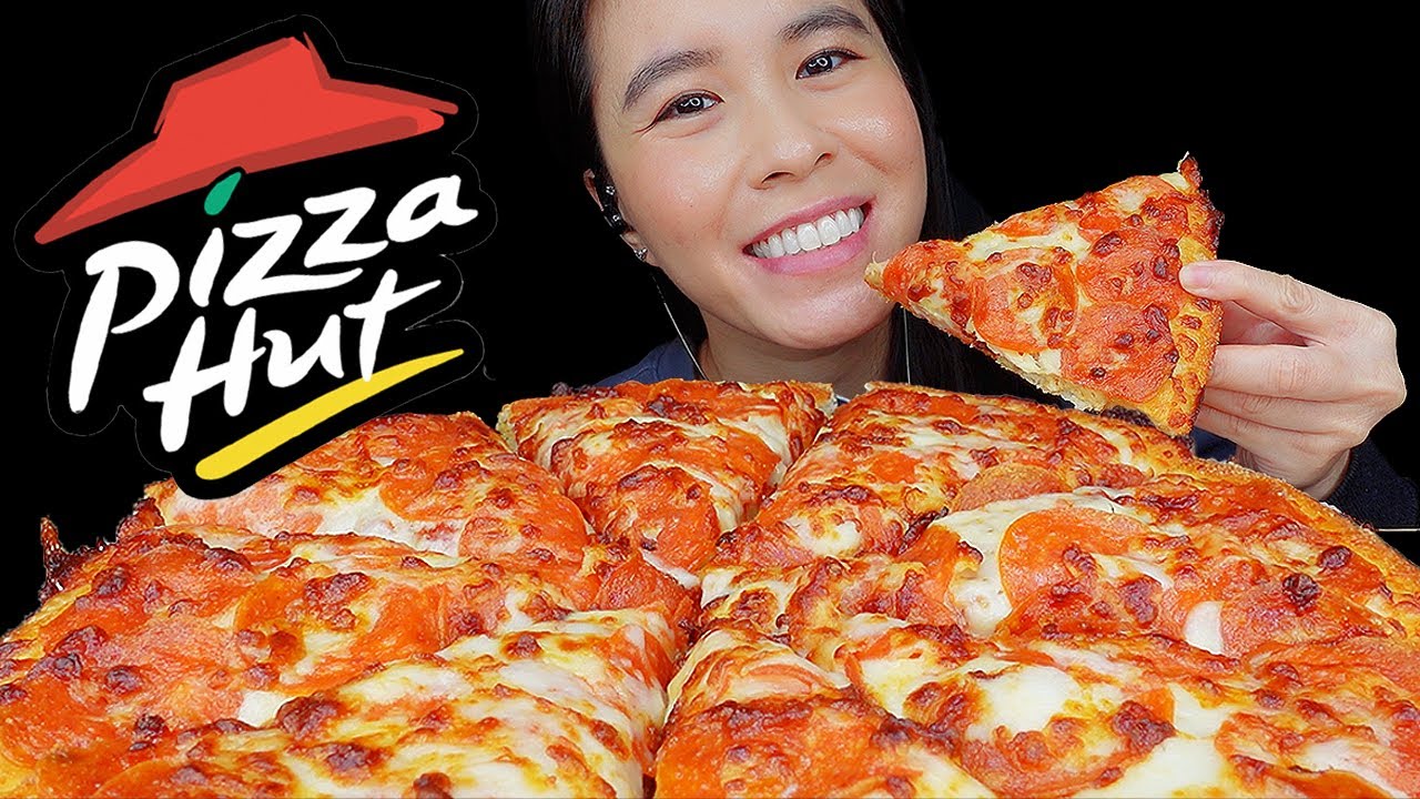 ASMR PIZZA HUT PEPPERONI PIZZA MUKBANG (No Talking) EATING SOUNDS | Rossikle ASMR