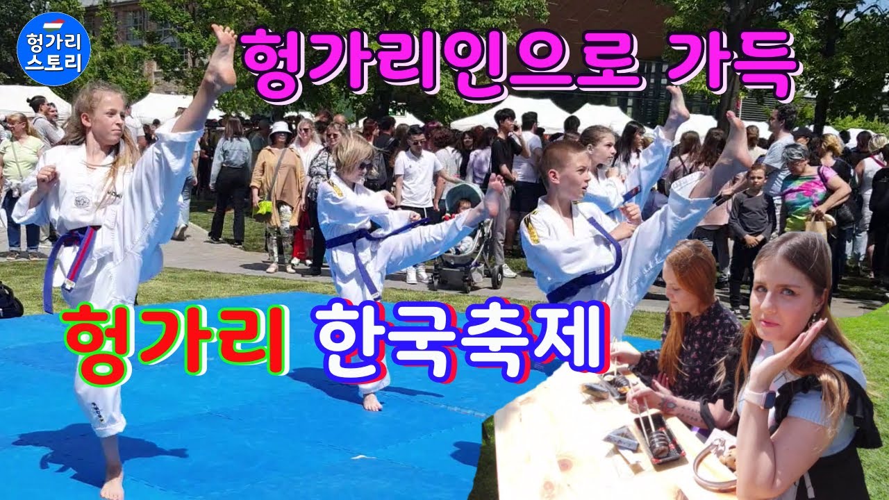 헝가리 부다페스트 한국 전통 문화 축제, 한복입기, 태권도, k pop 공연, 먹거리, 바둑, 한국마켓, 한글, 삼성, SK, LG, 한국타이어, 엔켐 등 참여, 한류 열풍 드라마