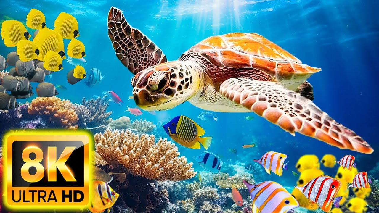Colors Of The Ocean 8K ULTRA HD - Sea Animals for Relaxation - 8K Video