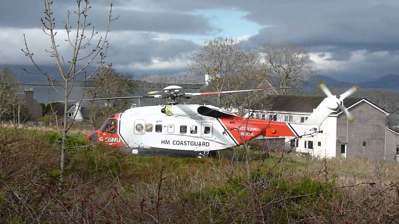 Coastguard Helicopter startup and takeoff
