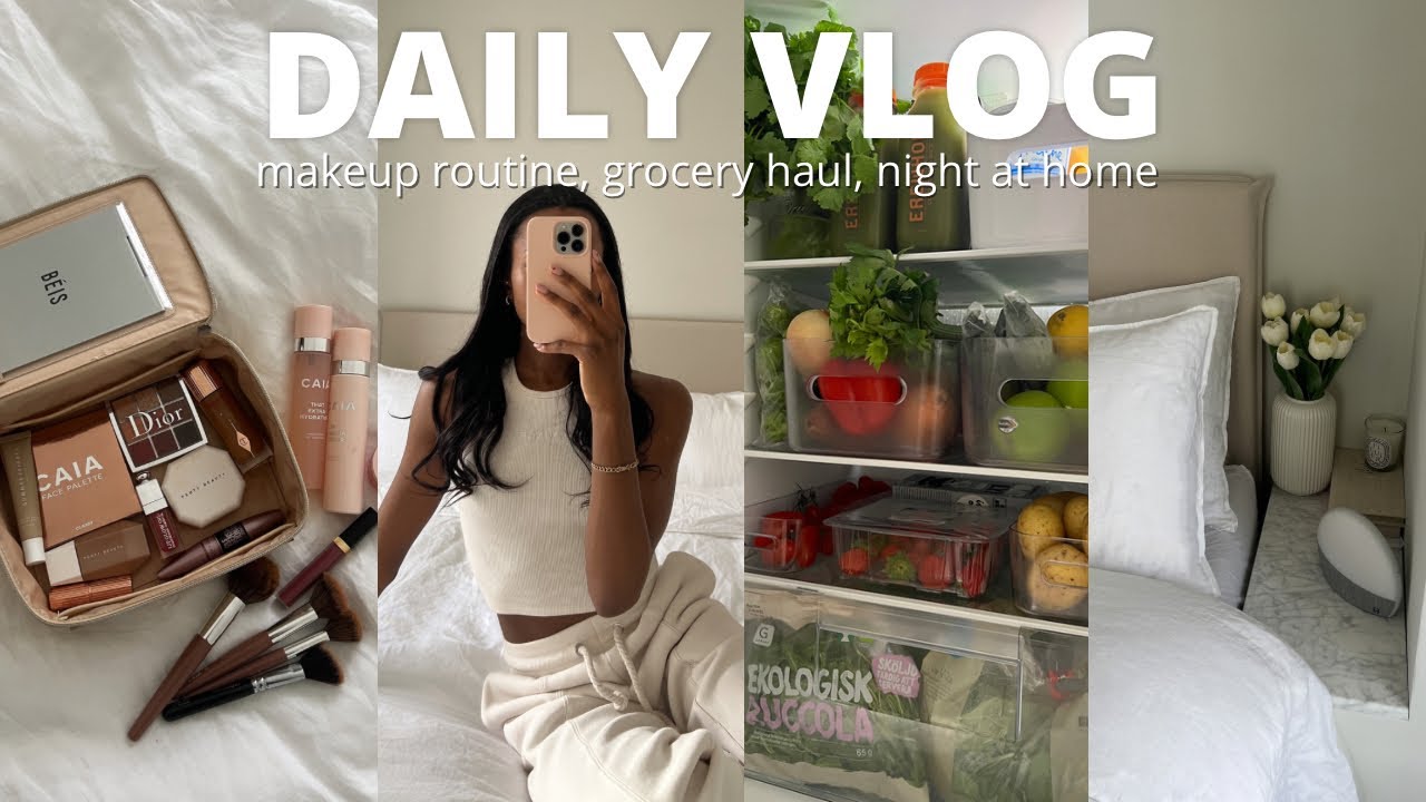 DAY IN MY LIFE | makeup routine, grocery shopping, getting flowers, cozy night & more!