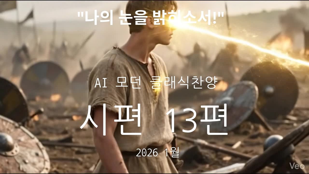 시편 13편 찬양 연속듣기 (Psalm 13) - AI 4K 슬라이드 & 모던 클래식 연주