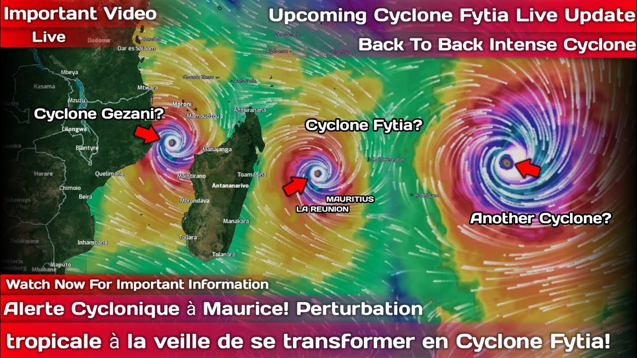 Alerte Cyclonique &agrave; Maurice! Le dangereux cyclone Fytia se forme pr&egrave;s de Maurice et de Madagascar