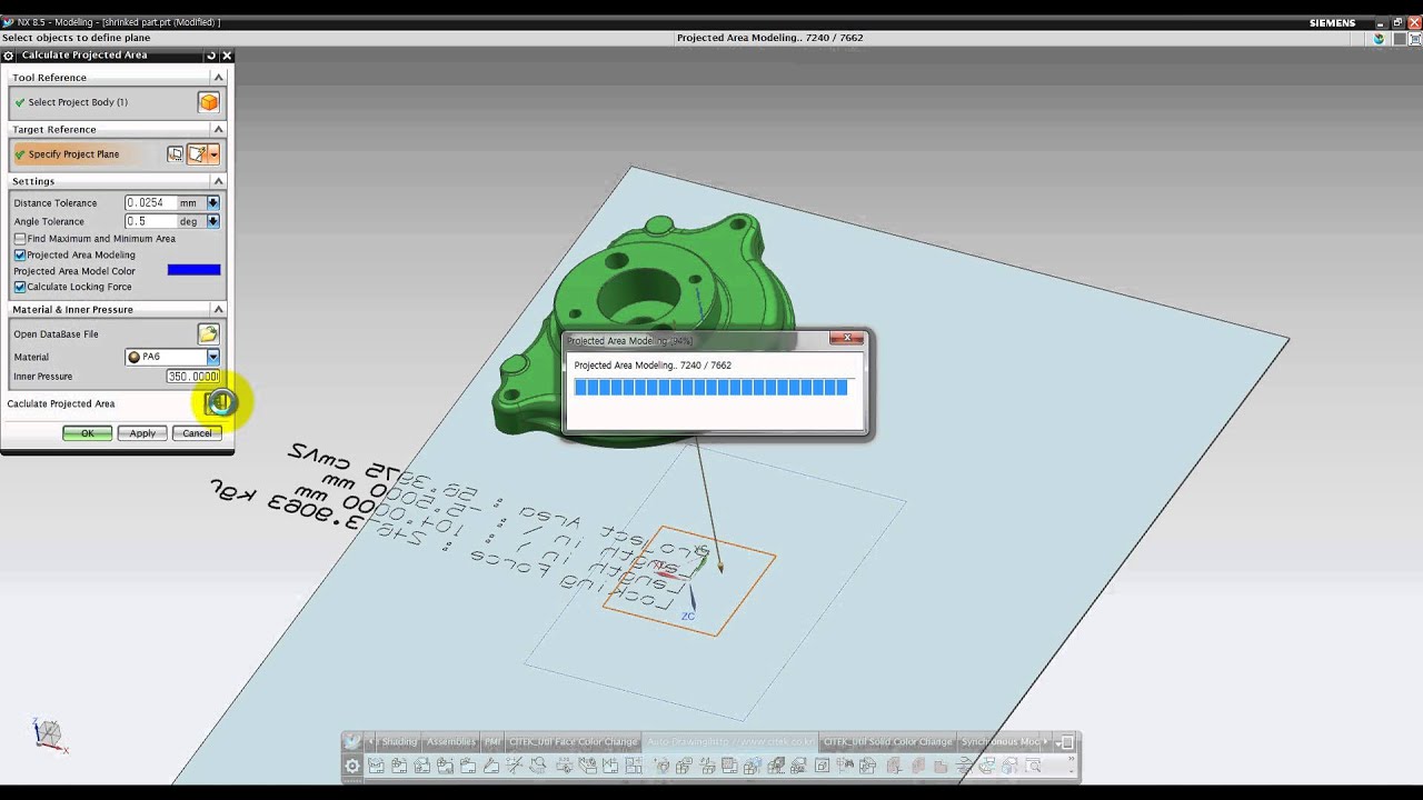 UGOpen API Example  : Calculate Projected Area & modeling