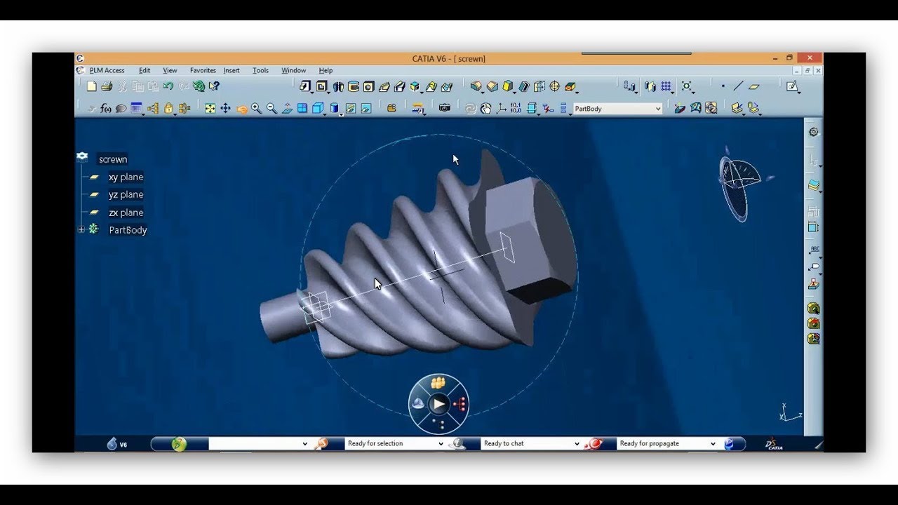 Design of Mincer Screw | Practice of Multi-section solid, Helix, Tri-tangent fillet, Edge fillet