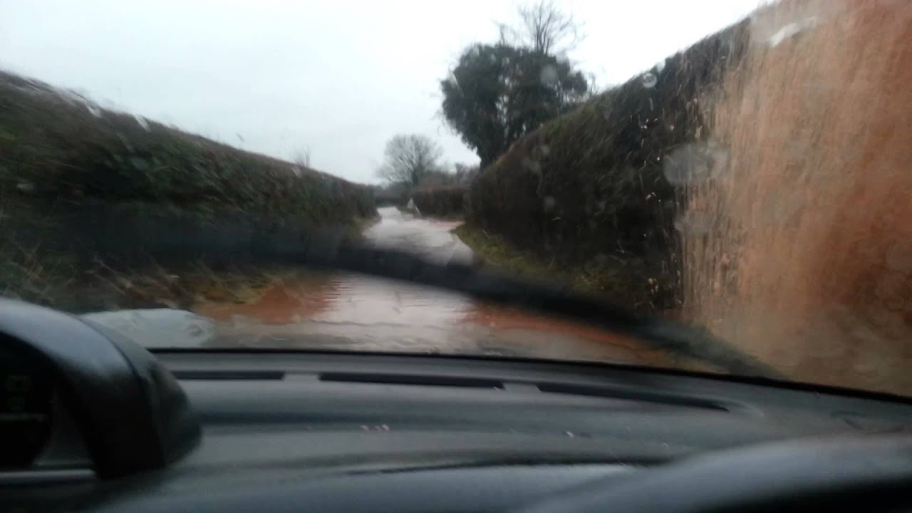 L200 on a flooded country lane.