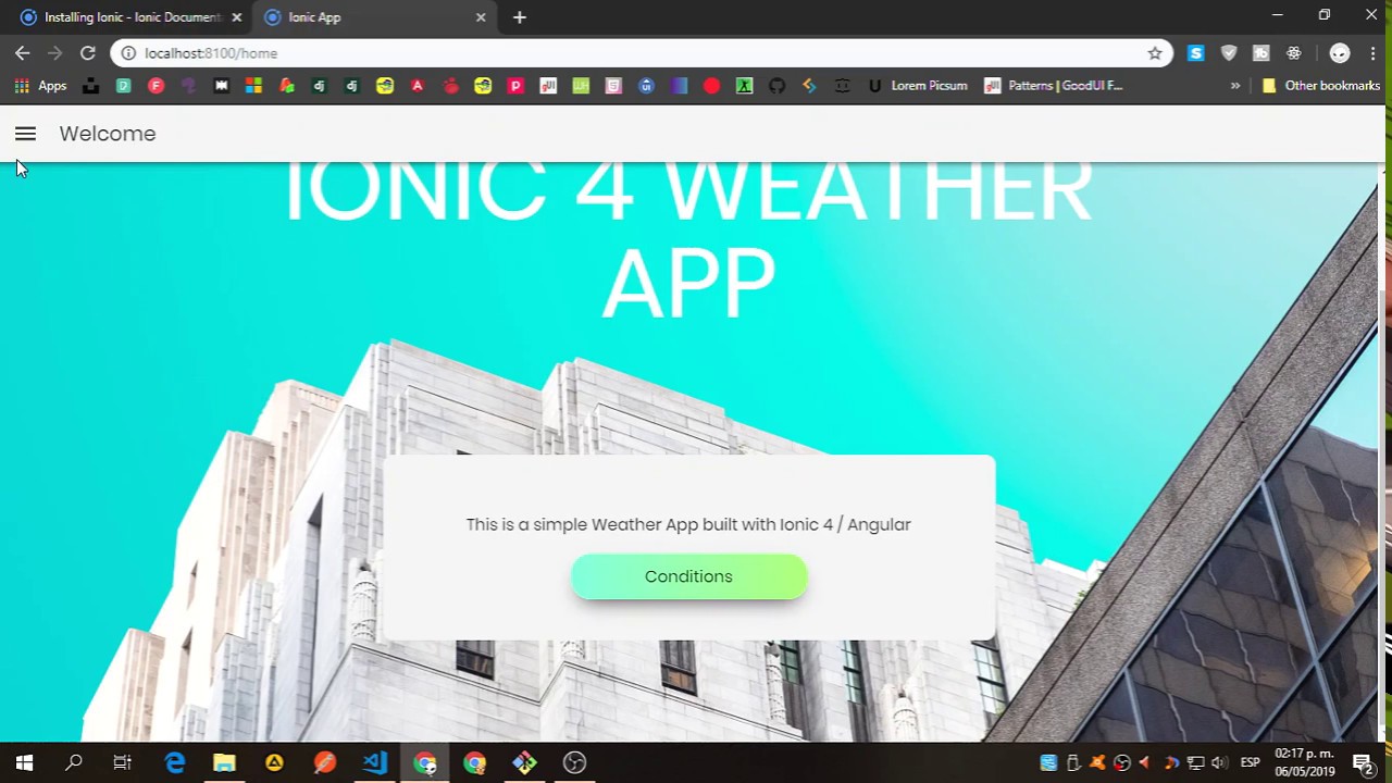 Simple Weather App ( Ionic 4 / Angular 7 / Apixu API )