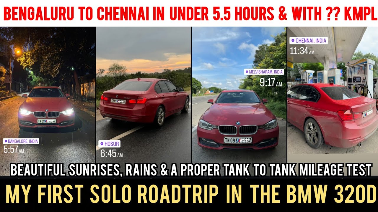 BMW 320d Mileage test | Chennai to Bangalore | First solo road trip | Shocking results!