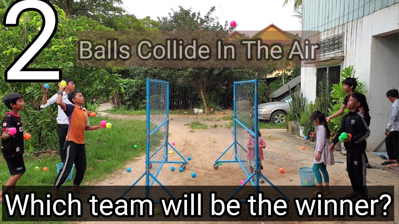 Two Balls Collide In The Air / Fun Outdoor Game Idea