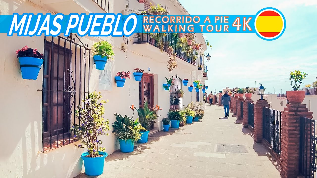 MIJAS PUEBLO | Calles blancas entre montaña y mar | Recorrido a pie con sonido ambiente 4K #6