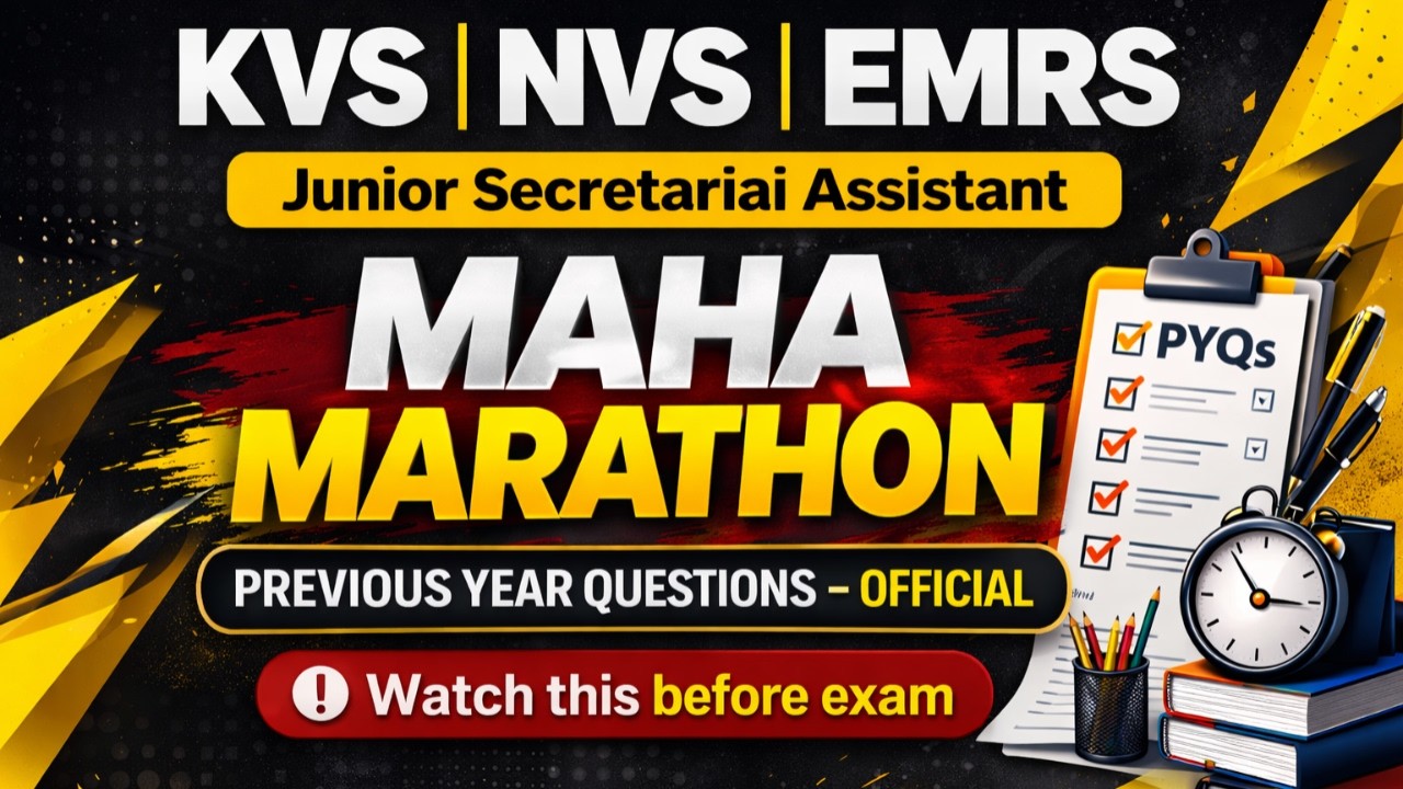 🔴 KVS NVS EMRS JSA Tier 2 | Marathon | Official | Previous Year Questions | Live | ⁨GharSeStudy⁩