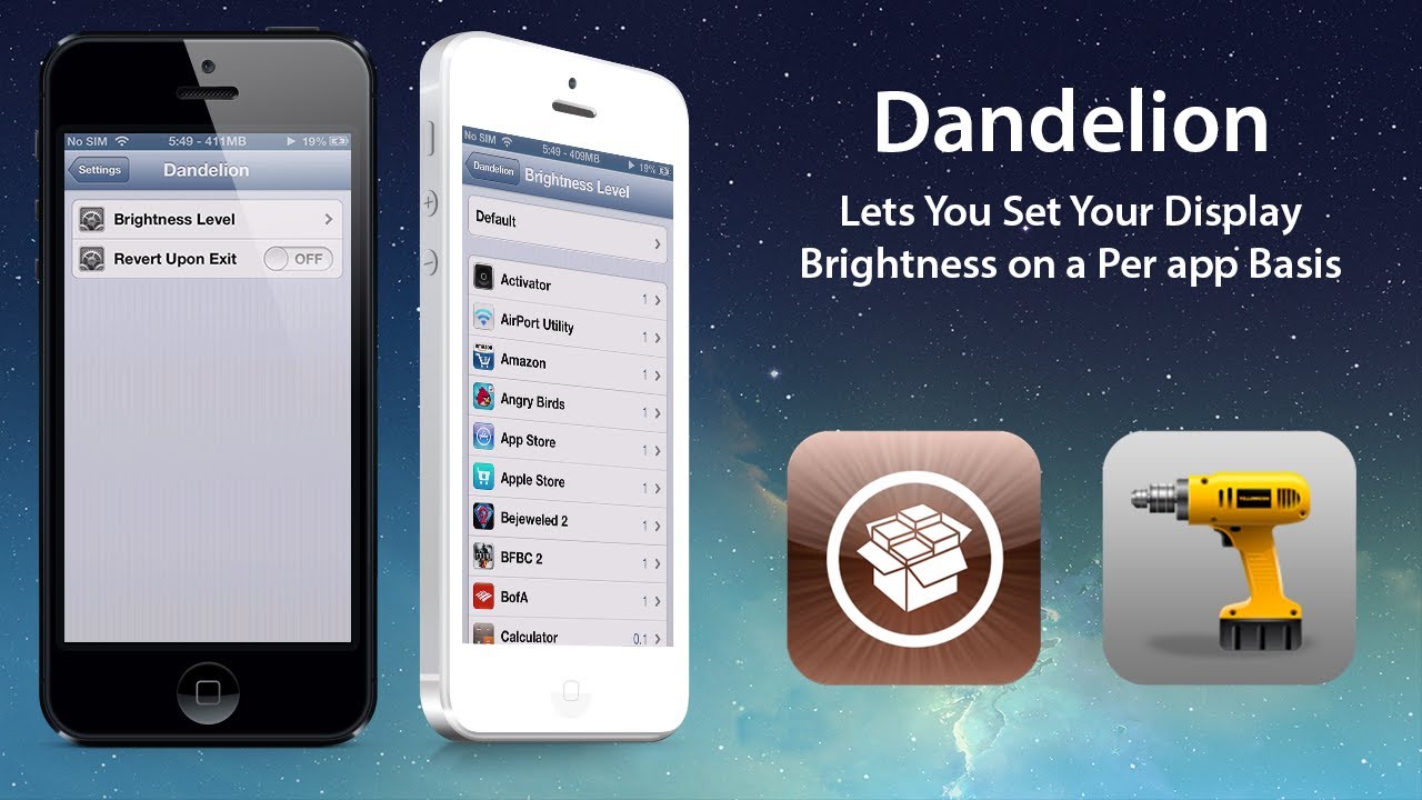 Dandelion: Lets You Set Your Display Brightness on a Per app Basis