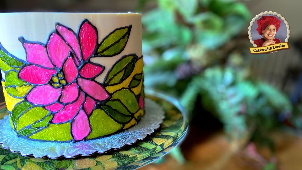 Stained Glass Cake in Buttercream 💕 4 Piping Gel Cake Designs 🍰 Cakes with Lorelie