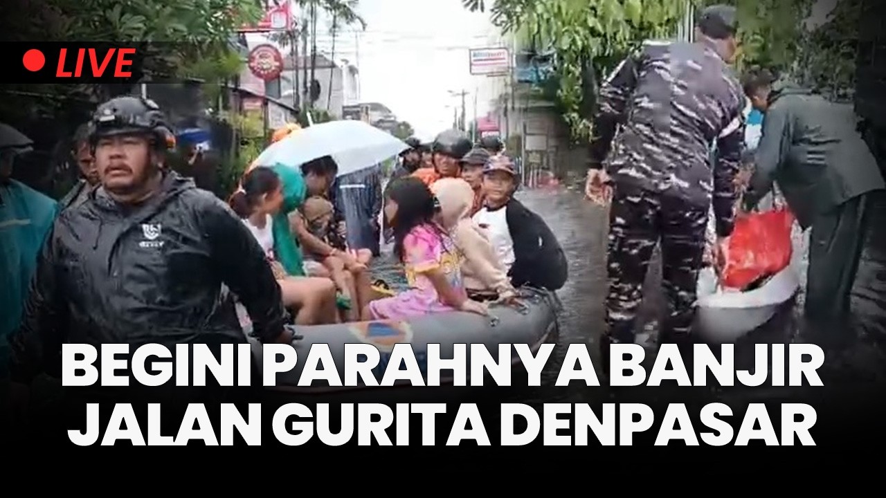 🔴Banjir Jalanan Denpasar menuju Jl. Bypass Ngurah Raia Simpang Dewa Ruci, Dewi Sri Masih Parah