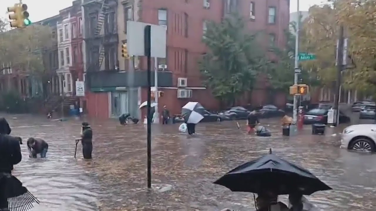 NYC streets submerged as torrential rain hits the city