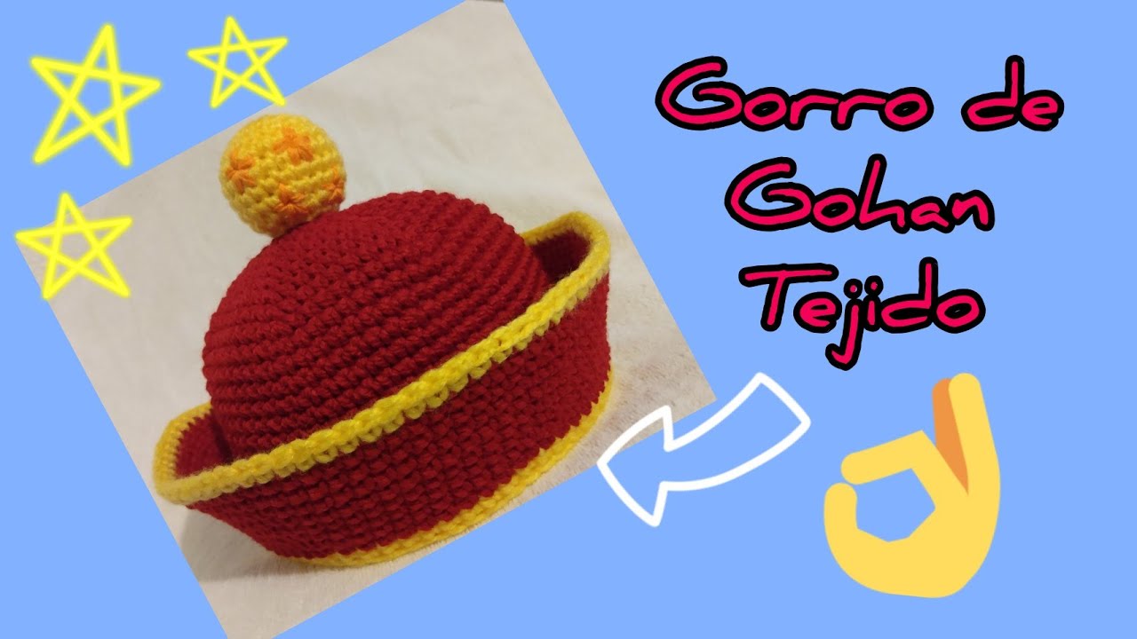 Gorro de Gohan tejido, paso a paso.