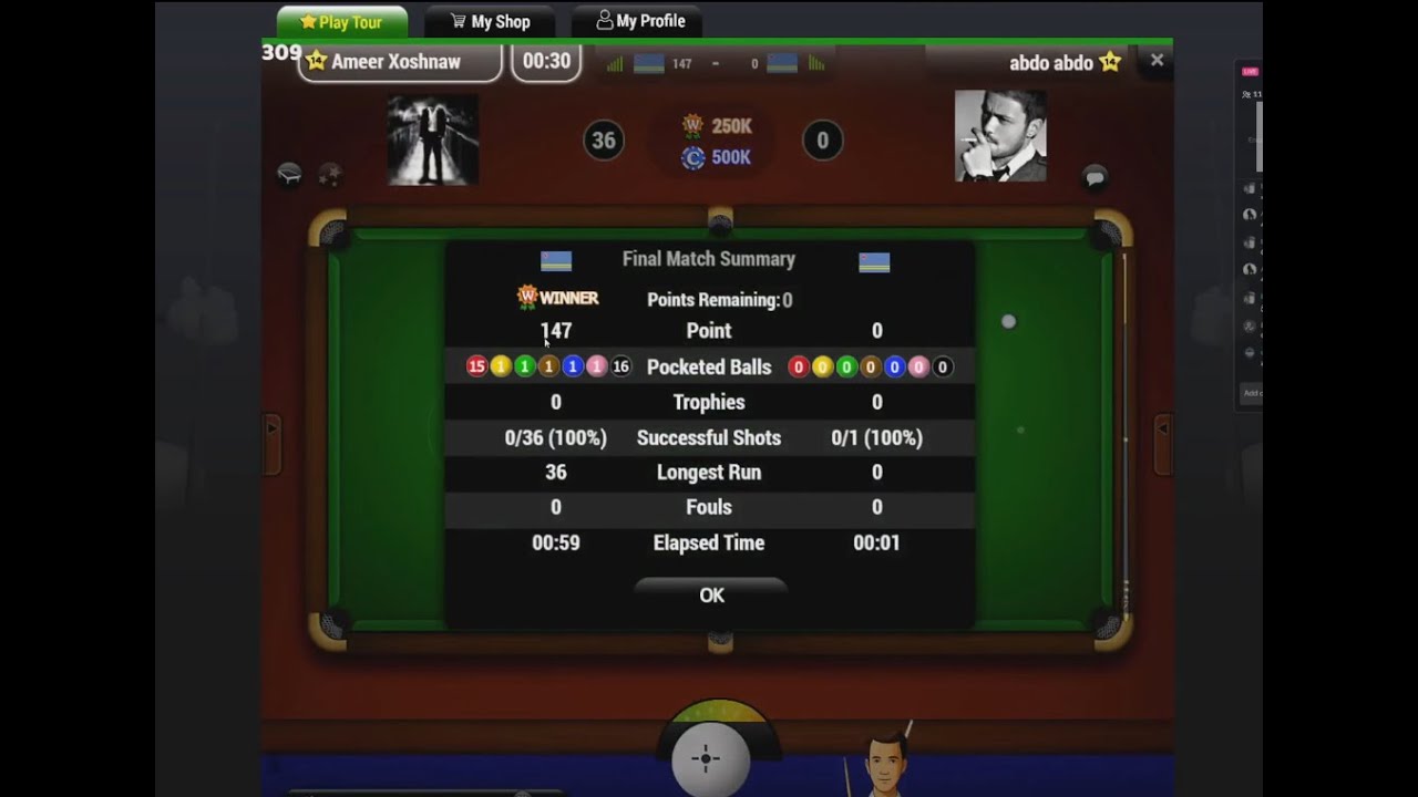 Pool Live Tour Plus Max &ndash; 147 Points in 59 Seconds