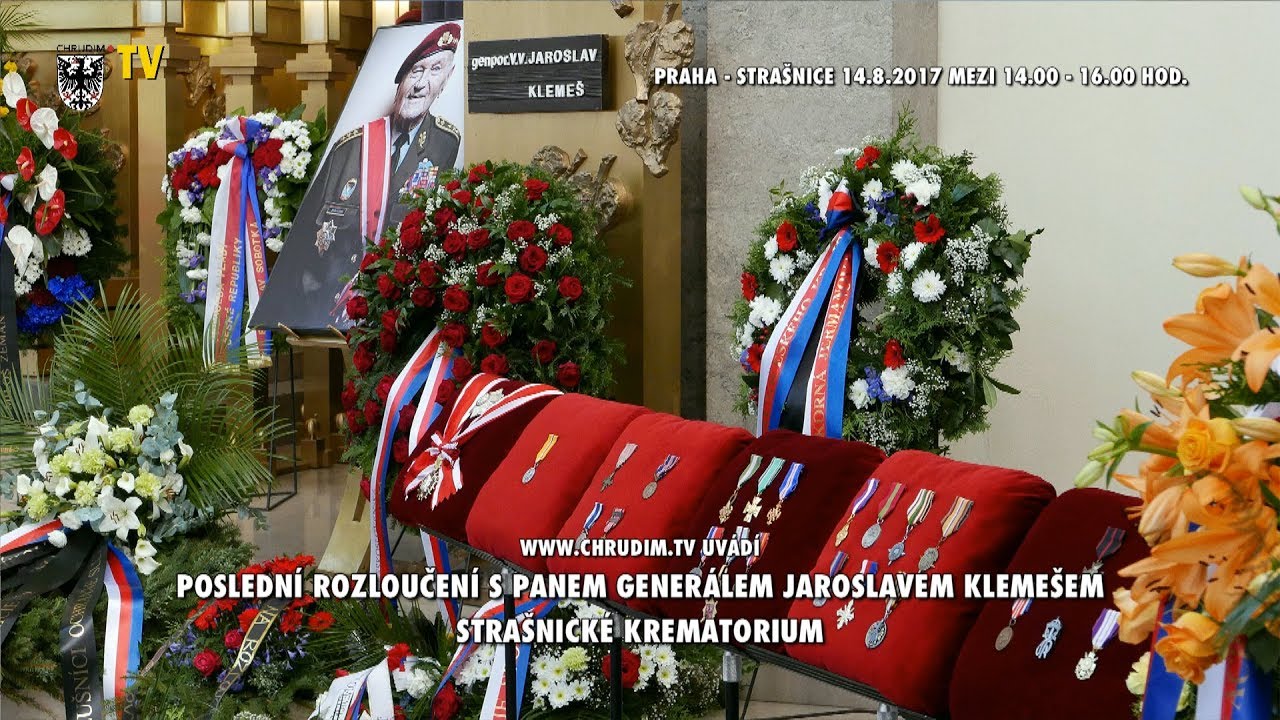 Poslední rozloučení s panem generálem Jaroslavem Klemešem - zemřel 7.8.2017 - Praha 14.8.2017