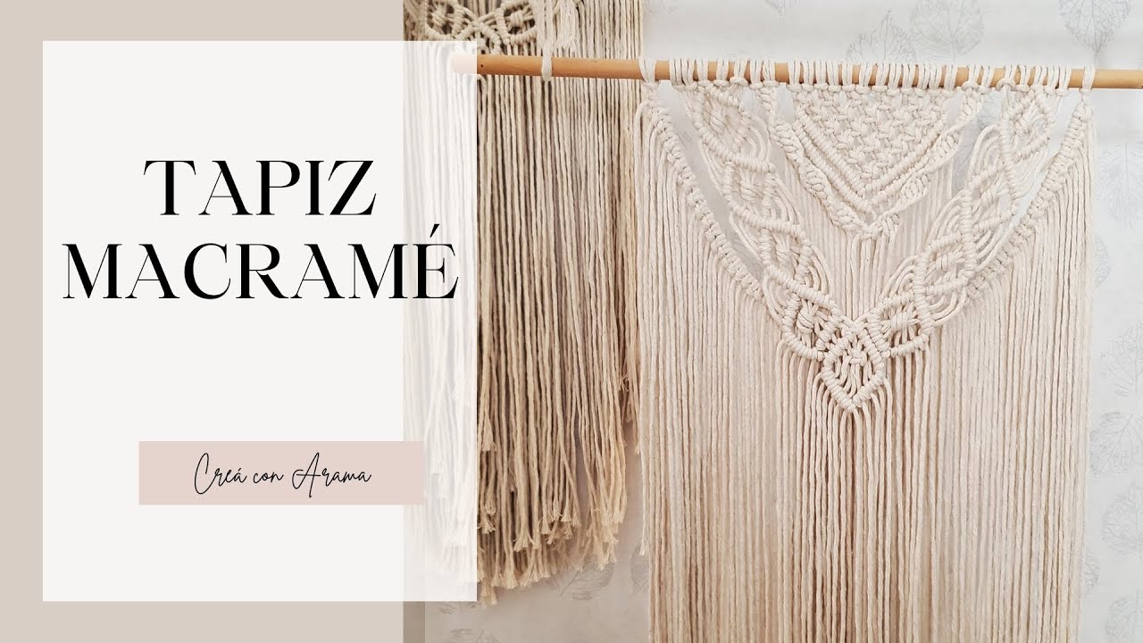 Tapiz en Macramé, explicado con detalle para que no te confundas en ningún paso!