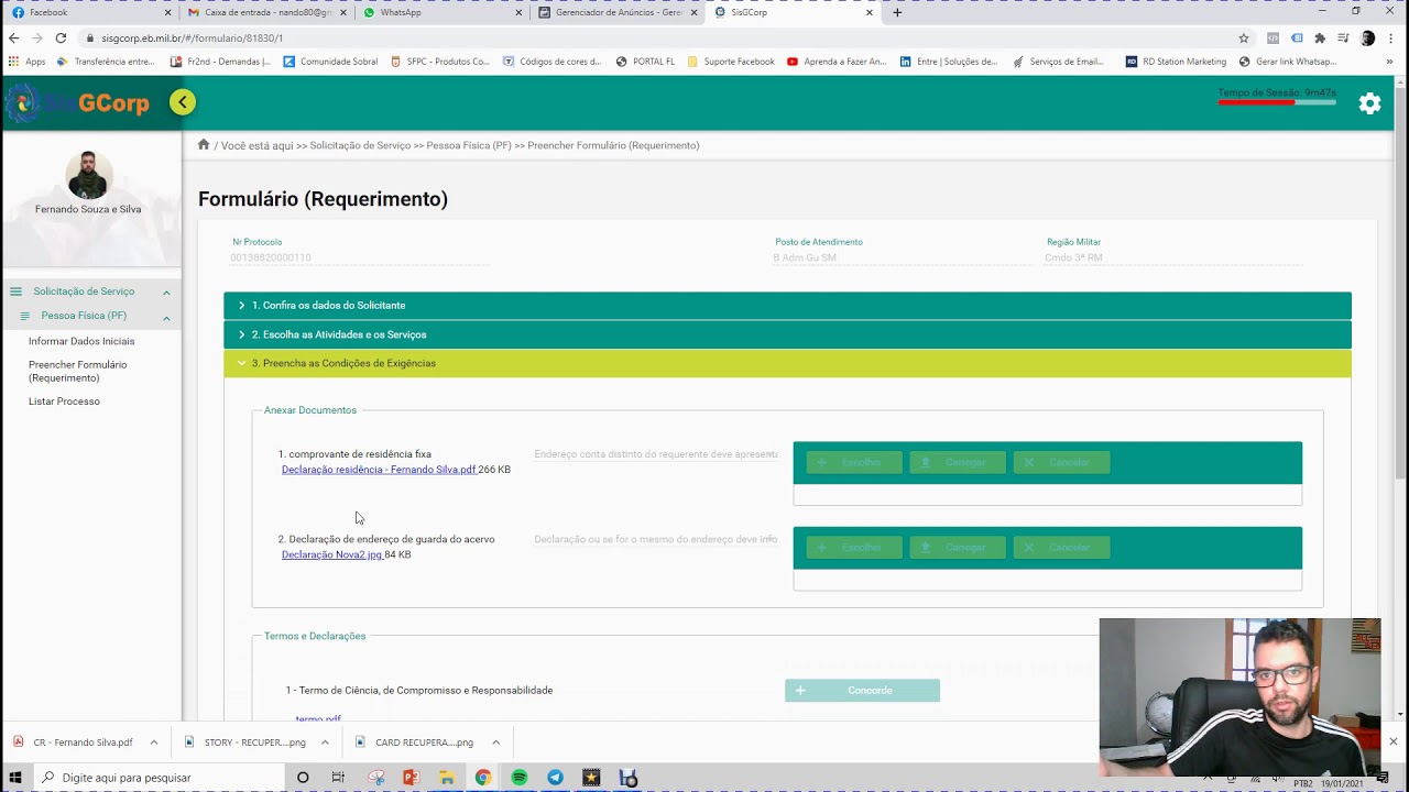 Apostilamento segundo endereço +  Atualização do CR para modelo novo.