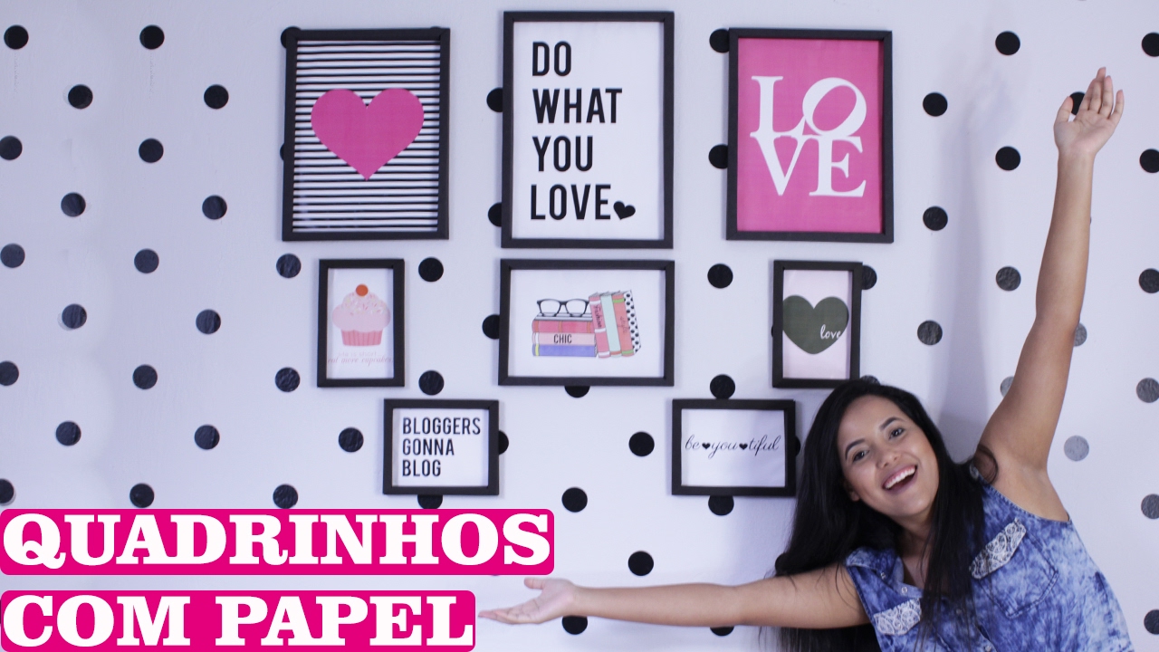 Decorando o quarto - Parede de quadros fácil e barata