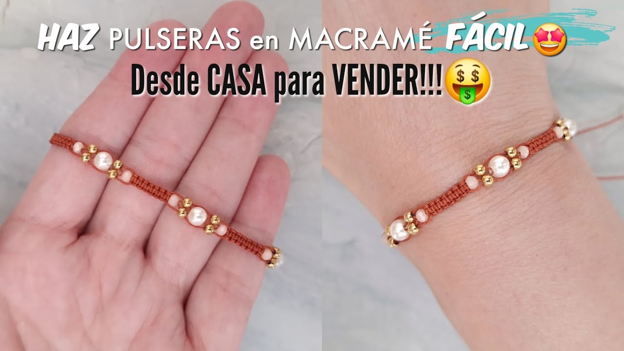 Como hacer PULSERA F&Aacute;CIL Y R&Aacute;PIDO EN MACRAM&Eacute; | PULSERA EN MACRAM&Eacute; PARA PRINCIPIANTES