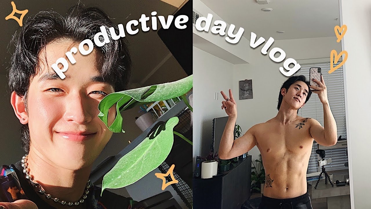 productive day in my life | cleaning, plants, makeup | IVAN LAM