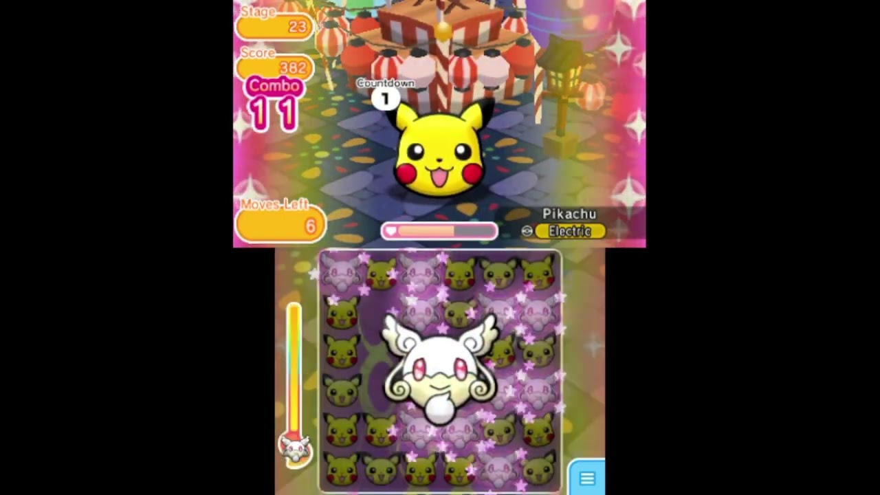 How to properly use Pikachu in Pokemon Shuffle 3DS - 4 Smart Ways in Past Stages - Compilation