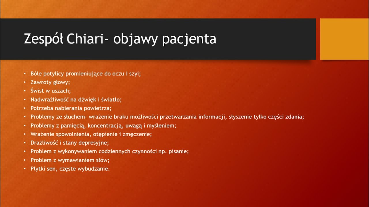 Zesp&oacute;ł Chiari- sprawdź charakterystyczne objawy na przykładzie pacjenta!