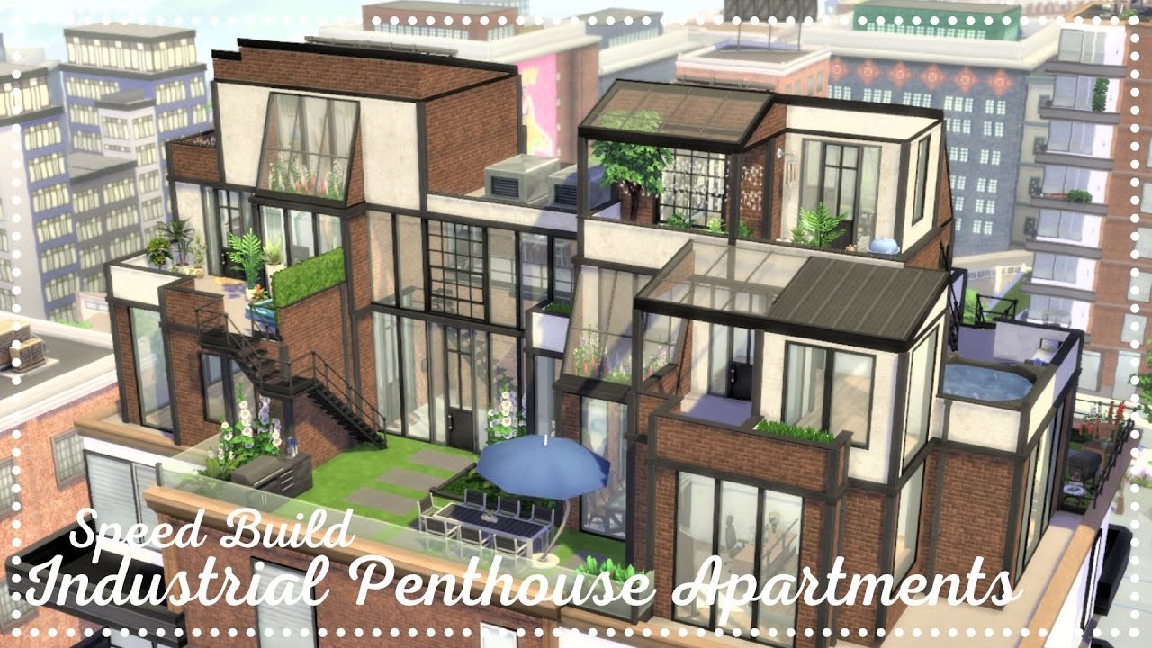 INDUSTRIAL PENTHOUSE APARTMENTS| (no cc) The Sims 4: Speed Build | LacyLena