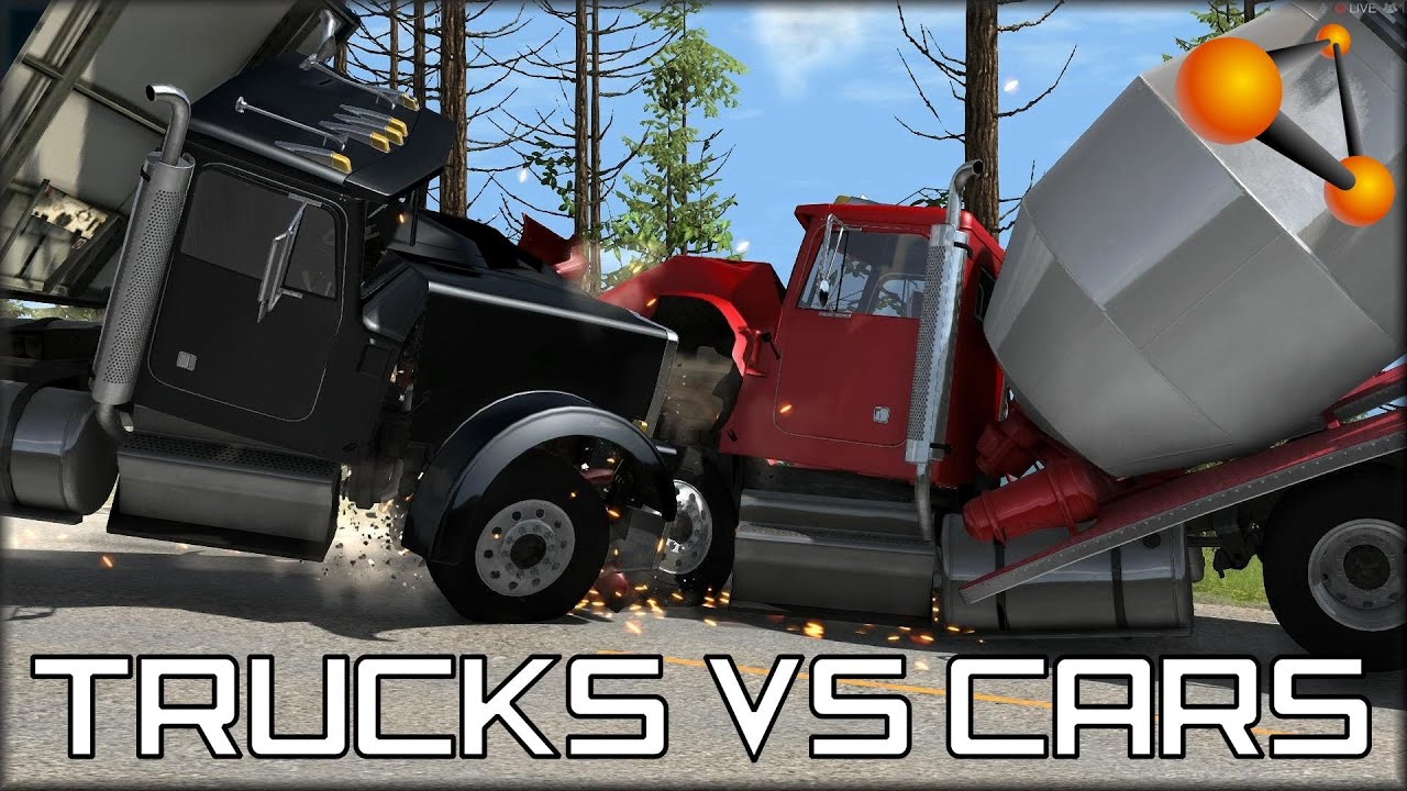 BeamNG Drive Trucks Vs Cars #3 - Insanegaz