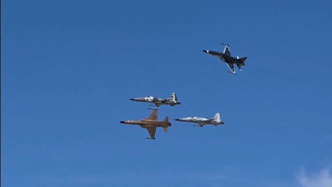 F-5N Tiger 4-Ship Interception Demo and Formation Flybys - MCAS Yuma Airshow 2026
