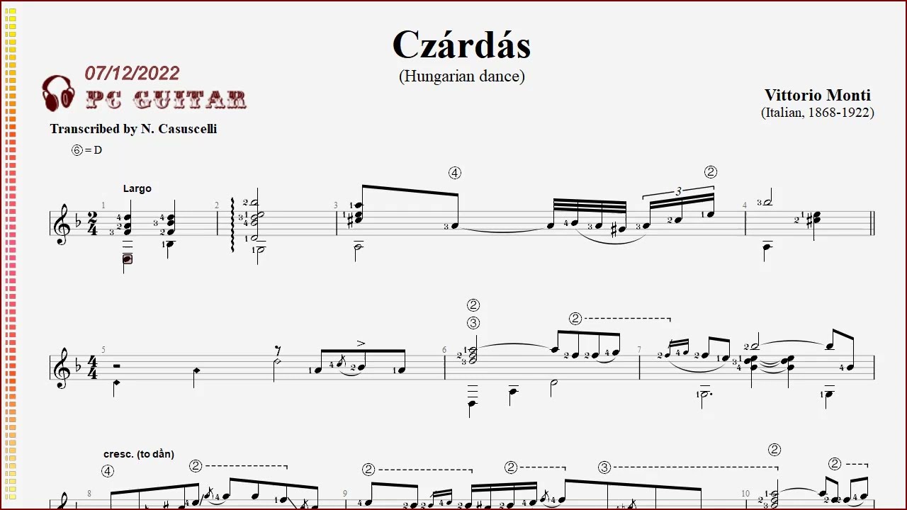 Monti, Czárdás, guitar
