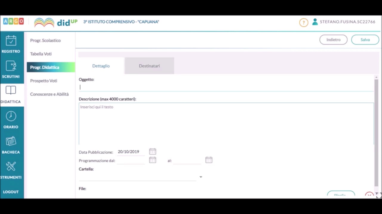 VideoTutorial per l'inserimento delle programmazioni su ARGO DIDUP
